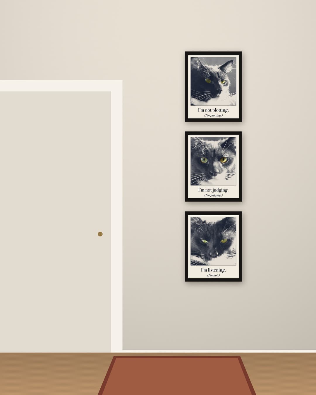 The Judging Set (view 3): Judgy Pet cat print